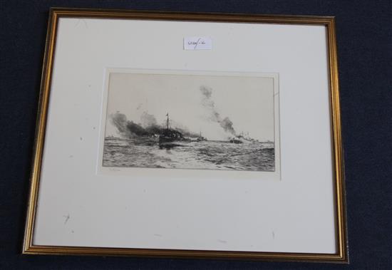 William Lionel Wyllie (1851-1931) WWI Destroyers 6.75 x 11.75in.